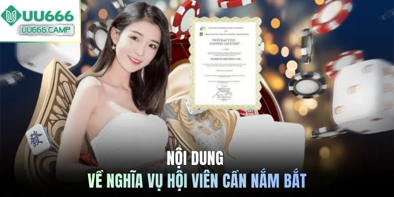 Nội dung về nghĩa vụ hội viên cần nắm bắt
